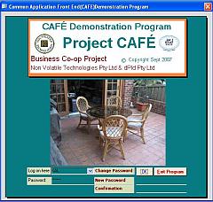 Opening screen of a CAFE compliant document.  The LogOn Screen.