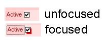 Figure 21.  Example of Checkboxes in an out of focus.
