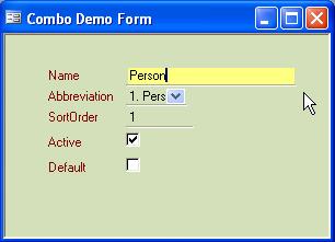 Figure 16.  Text Field with focus, Combo Box without focus.